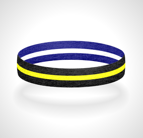 Reversible Thin Yellow Line Wristband Bracelet - Pick a 2nd Thin Line Color